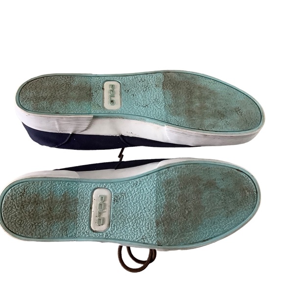 Polo Ralph Lauren Mens Felton canvas sneaker shoes navy blue lace up size 13 - Picture 6 of 7